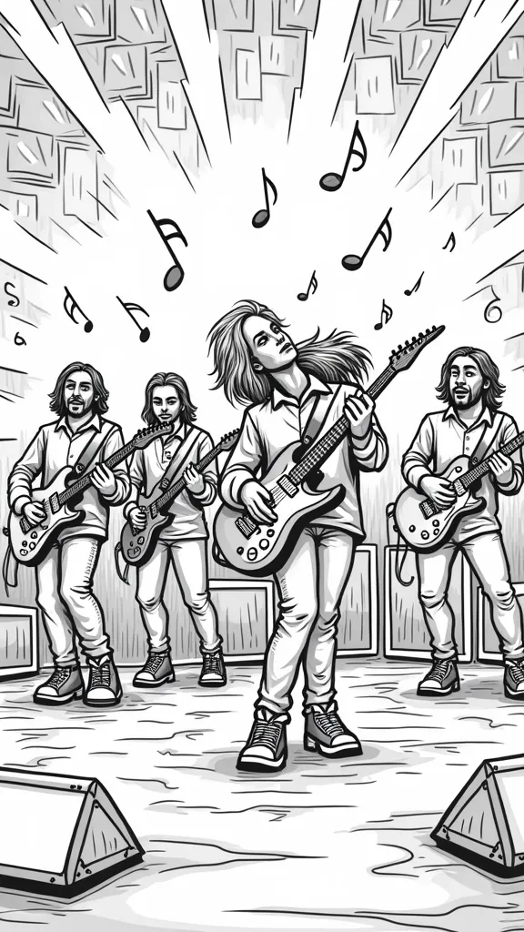 rock band coloring pages